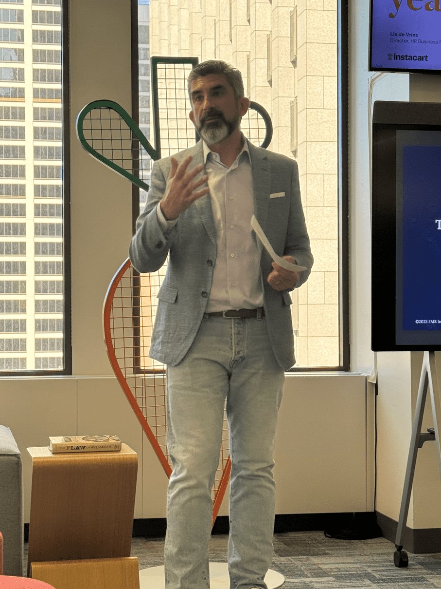 Tony Martin-Vegue speaking at a FAIR Institute chapter meeting